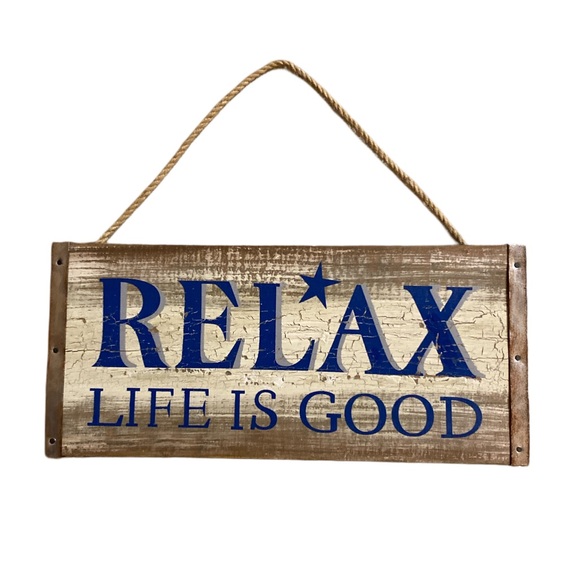 SET OF 5 - BEACH LIFE DECOR (Distressed Wood, Metal and Rope) - Picture 8 of 9